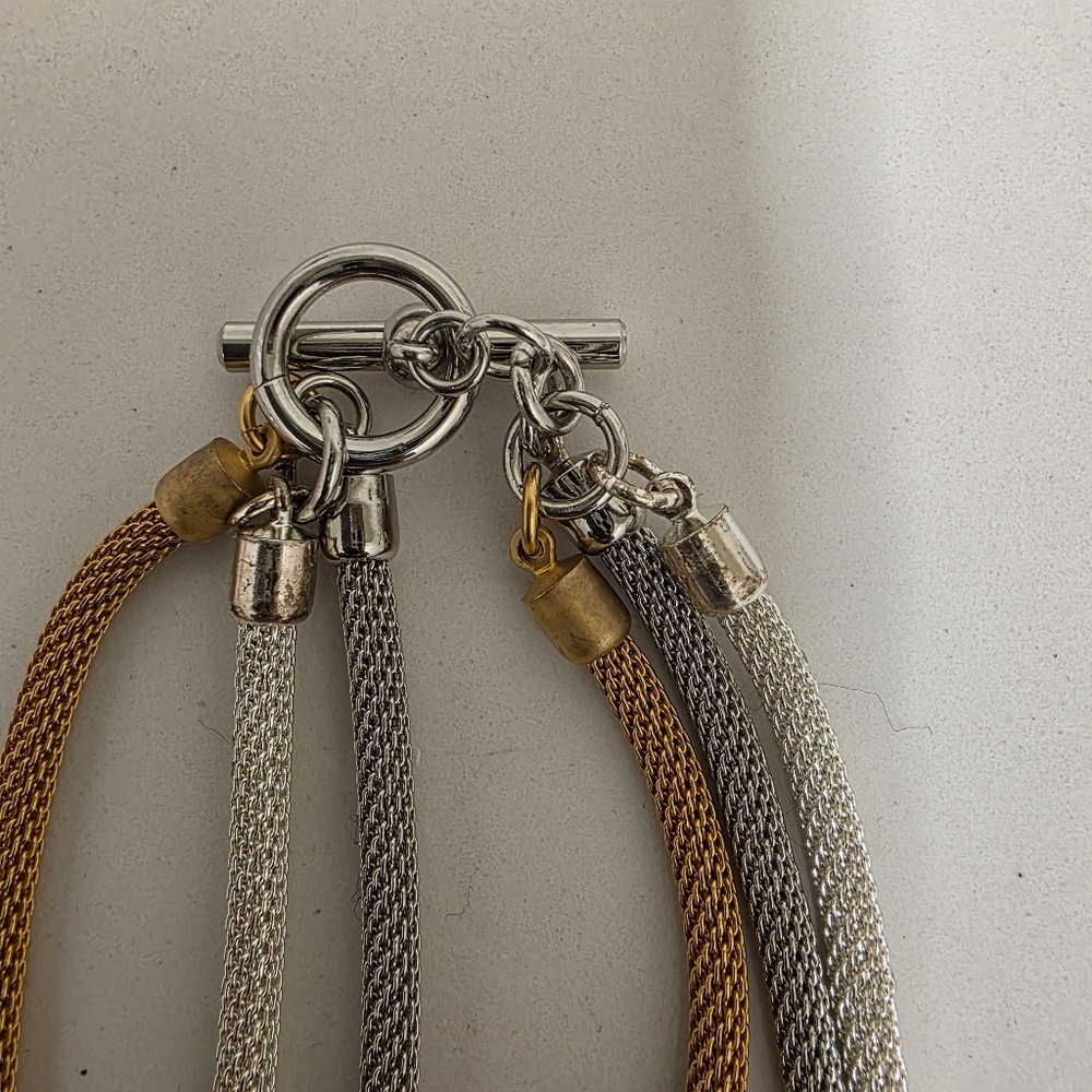🔥3-Strand Mesh Necklace with Floating Rings - Picture 10 of 11